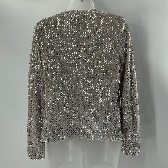 Sanctuary Womens Sequin One-Button Long Sleeves Blazer Champagne Size medium - Picture 5 of 11